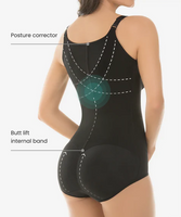 Slimming body shaper with back support