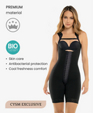 Hook closure high compression bodysuit with zip crotch