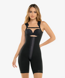 Hook closure high compression bodysuit with zip crotch