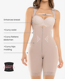 High compression bodysuit with zip crotch