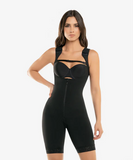 High compression bodysuit with zip crotch