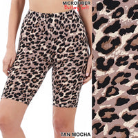 tan mocha leopard print biker shorts