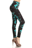 regular neon blue Tie dye printed legging