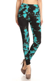 regular neon blue Tie dye printed legging