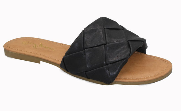Thick Band Slide Sandals black