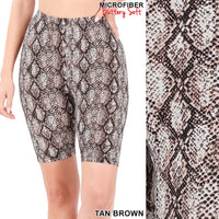 Snake brown tan biker shorts