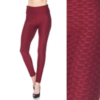 High Waist Luxury Scrunch Butt Lifting Leggings Burgandy