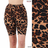 Brown leopard biker shorts