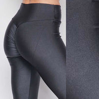 Shiny Scrunch Butt Lifting Brazilian Leggings charcoal