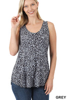 grey small Leopard print tank top