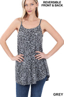 Reversible Grey Leopard print top