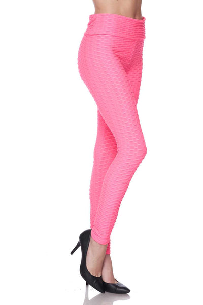 High Waist Luxury Scrunch Butt Lifting Leggings Neon pink – Ulala Fashion