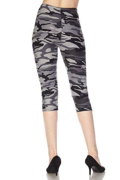 CAMO GREY PRINT YUMMY BRUSHED CAPRI