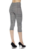 Houndstooth Stripe Print Capri