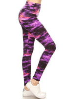 5" yoga waist band Purple Galaxy leggings