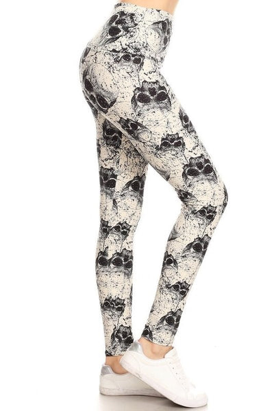 5" yoga waist band Skull Island leggings