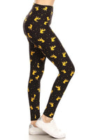 5" yoga waist band gold unicorn leggings