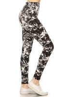 5" yoga waist band B&W splat leggings