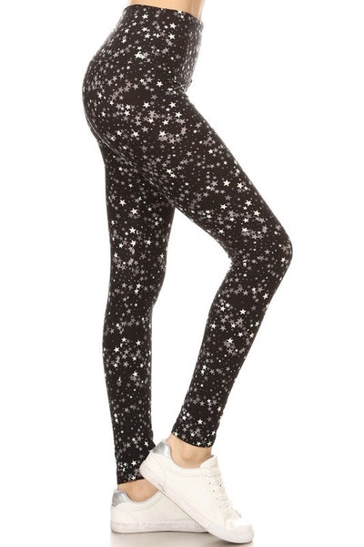 5" yoga waist band star trend leggings