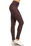 5" yoga waist band Bronze Leopard leggings