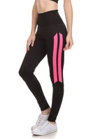 5'' sports leggings black/neon pink