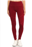 Burgandy Moto yoga legging