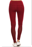 Burgandy Moto yoga legging