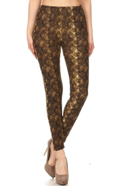 Buy U.S. CROWN Golden Striped Print Stretchable Yoga Pant for Women at  Amazon.in