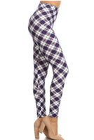 regular blue/red Plaid leggings