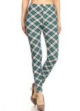 regular Green/white Plaid legging