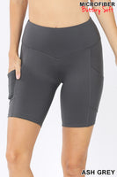 BRUSHED MICROFIBER WIDEBAND SHORTS ASH GREY