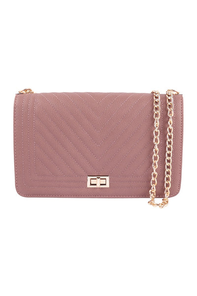 ELEGANT DESIGN STITCHED CROSSBODY BLUSH