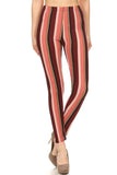 regular Burgandy,khaki PinStriped legging