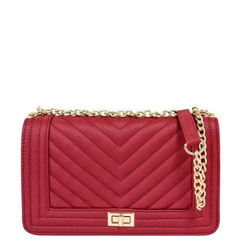 ELEGANT DESIGN STITCHED CROSSBODY RED