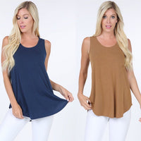 Basic Casual Round hem sleeveless top